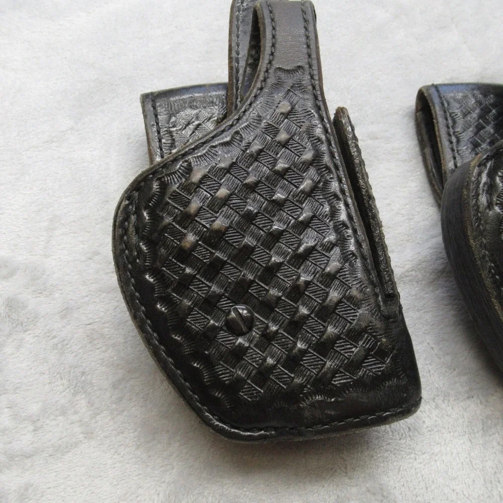 2 Pc Don‎ Hume Black Leather Double Magazine Holder Officer Duty H-745-4